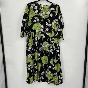 Wendy Trendy Womens Lagenlook Floral Dress One Size Artsy Flowy Resortwear beach